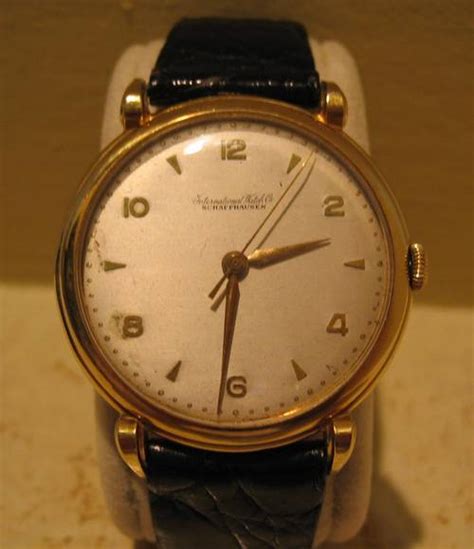 vintage iwc 18k gold watch|schaffhausen gold watch.